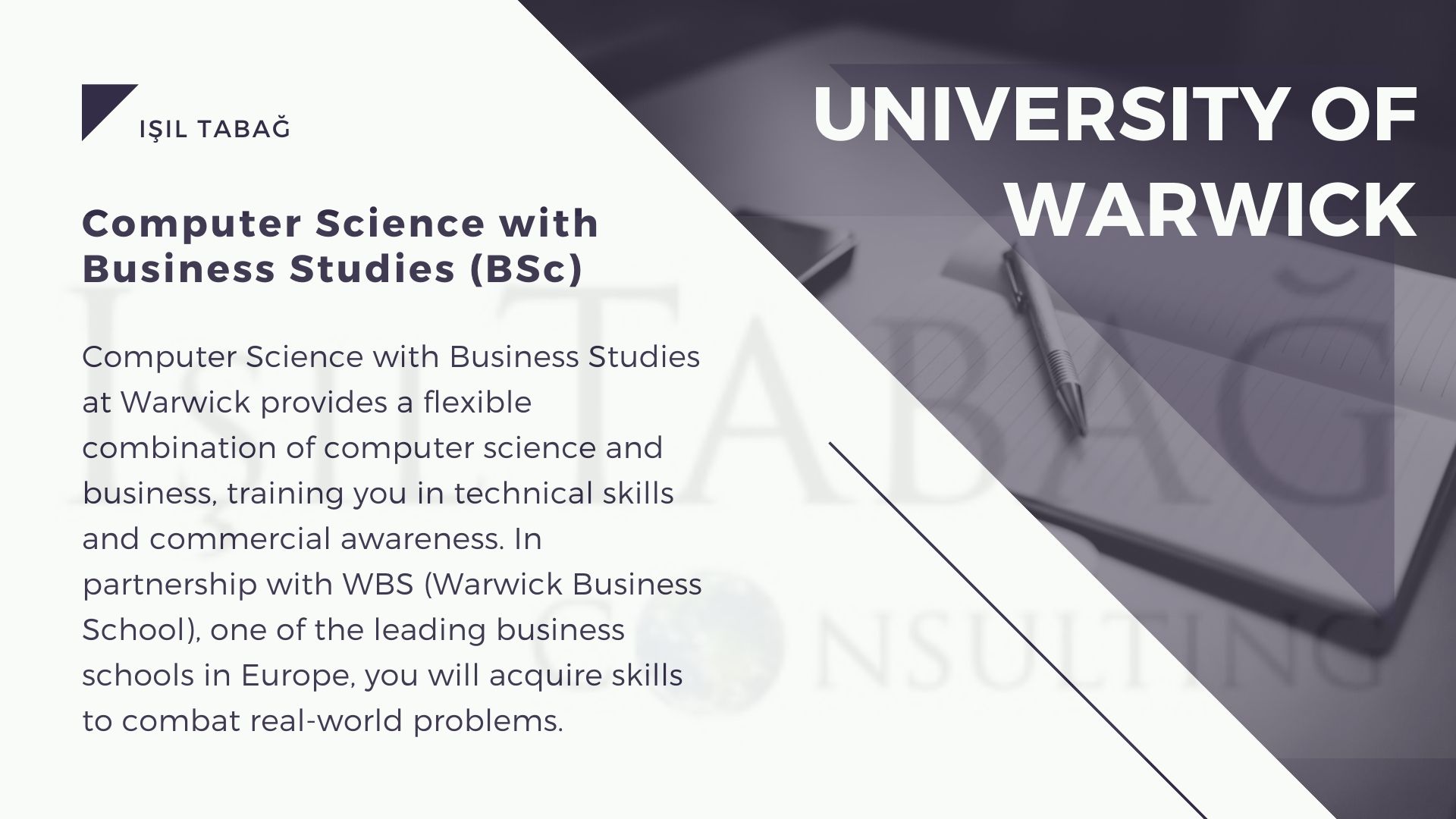 University of Warwick Computer Science with Business Studies UK - Isil Tabag